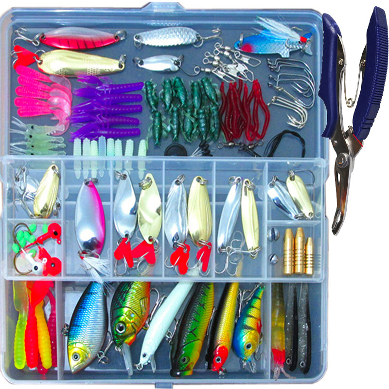132-Piece Fishing Lure Kit — Minnows, Hooks & Baits in a Tackle Box - Image 3