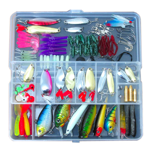 132-Piece Fishing Lure Kit — Minnows, Hooks & Baits in a Tackle Box - Image 2